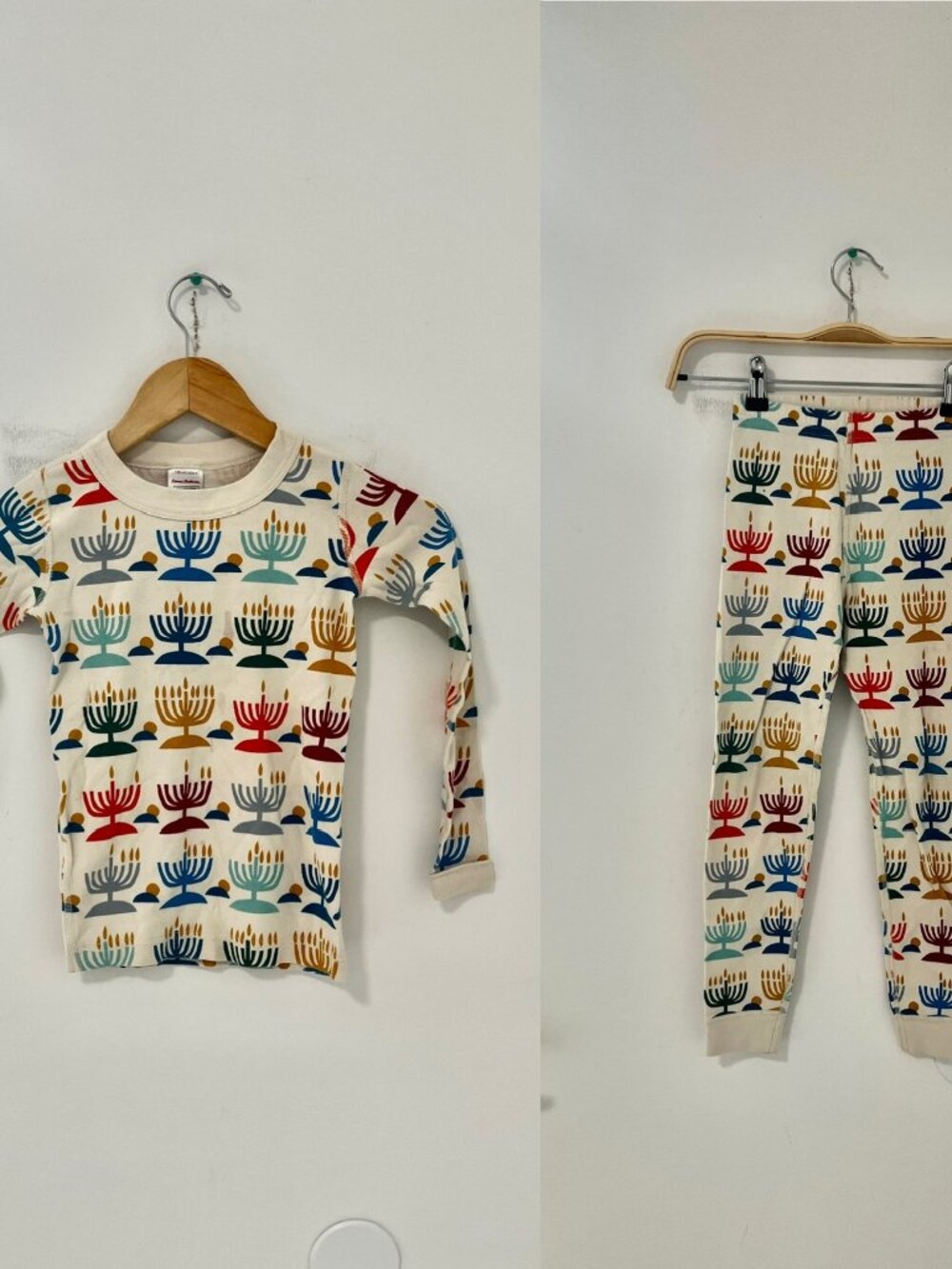Hanna Andersson Menorah Holiday Print Pajama Set Size 6-7